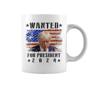 Wanted Donald Trump For President 2024 Trump Shot Flag Coffee Mug - Monsterry UK