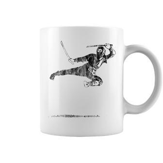 Warrior Ninja Flying Kick History Vintage Japan Coffee Mug - Monsterry CA
