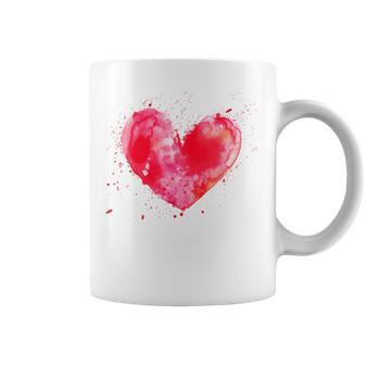 Watercolor Love Heart Graphic Valentine's Day Girls Coffee Mug - Monsterry AU