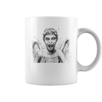 Weeping Angel Watercolor Sci-Fi Scary Don't Blink Coffee Mug - Monsterry AU