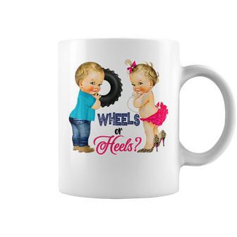 Wheels Or Heels Cute Babies Baby Shower Coffee Mug - Monsterry UK