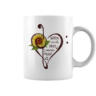 When Words Fail Music Speaks Sunflower Lover Women Coffee Mug - Monsterry CA