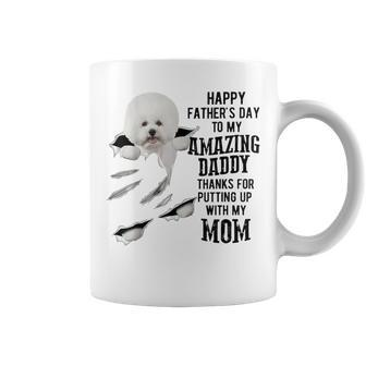 White Bichon Frise Dad Happy Fathers Day To My Amazing Daddy Coffee Mug - Thegiftio UK