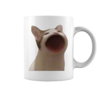 Wide Mouth Cat Meme Popping Cat Meme Singing Cat Meme Coffee Mug - Monsterry DE