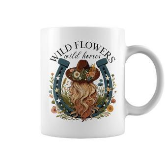 Wildflowers Wild Horses Western Boho Country Music Coffee Mug - Seseable