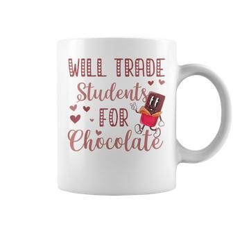 Will Trade Students For Chocolate Teacher Valentines Coffee Mug - Monsterry DE