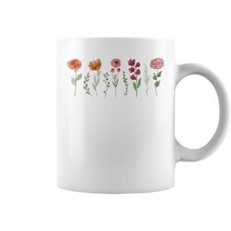 Women's Vintage Flower Casual Boho Wildflower Graphic Coffee Mug - Monsterry AU