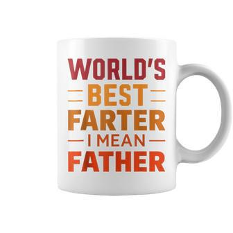 World's Best Farter I Mean Father Retro Father's Day Coffee Mug - Seseable