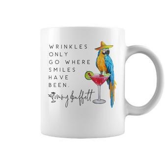 Wrinkles Only Go Where Smiles Have Been Cute Parrot Mexican Coffee Mug - Monsterry