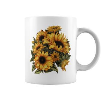 Yellow Sunflower Cute Summer Sun Flowers Floral Positivity Coffee Mug - Monsterry DE