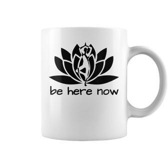Yoga Be Here Now Fitness Workout Namaste Lotus For Women Coffee Mug - Monsterry