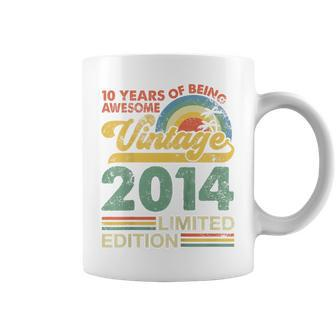 Youth 10Th Birthday Boy Born In 2014 10 Years Old Vintage Coffee Mug - Monsterry