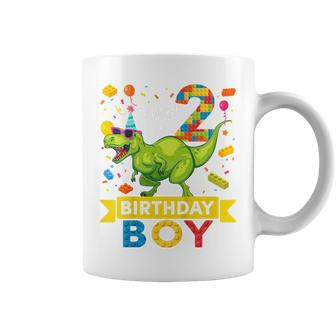 Youth 2 Year Old Dinosaur Building Blocks 2Nd Birthday Boy Coffee Mug - Thegiftio UK