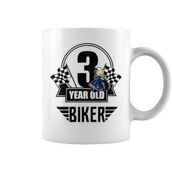 Youth 3 Year Old Biker Boys Girls Birthday Motorbike Coffee Mug - Thegiftio UK