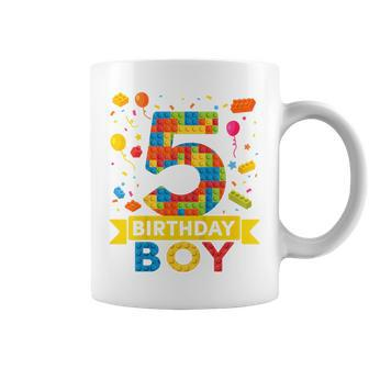 Youth 5 Year Old Building Blocks 5Th Birthday Boy Coffee Mug - Thegiftio UK