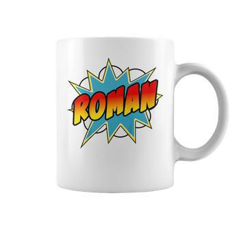 Youth Boys Roman Comic Book Superhero Name Coffee Mug - Seseable