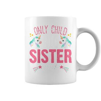 Youth Only Child Big Sister 2024 Cute Unicorn For Girls Toddlers Coffee Mug - Seseable