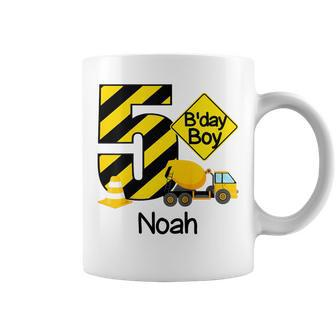 Youth Construction 5Th Birthday Noah Boys 5 Years Old Party Coffee Mug - Seseable