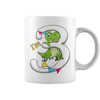 Youth I'm 3 Year Dino Third Bday Boys Dinosaur 3Rd Birthday Coffee Mug - Thegiftio UK