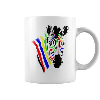 Zebra With Colorful Stripes Novelty Coffee Mug - Thegiftio UK