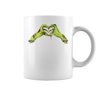 Zombie Hands Heart Valentine's Day Lover Coffee Mug - Monsterry
