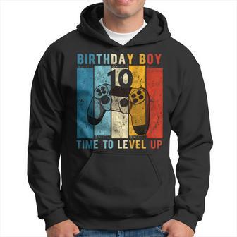 10 Year Old Birthday Boy 10 Time To Level Up 10Th Birthday Hoodie - Thegiftio UK