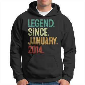 10 Years Old Legend Since January 2014 10Th Birthday Hoodie - Monsterry DE