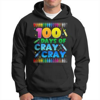 100 Days Of Cray Cray Crayon 100Th Day Of School Boys Girls Hoodie | Mazezy