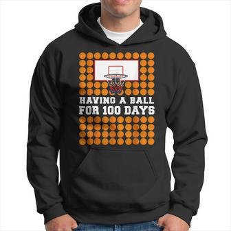 100 Days Of School Basketball 100Th Day Balls For Boys Hoodie - Seseable