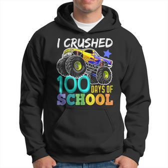 100 Days Of School Monster Truck 100Th Days Of School Boys Hoodie - Monsterry