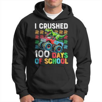 100 Days Of School Monster Truck 100Th Day Of School T-Rex Hoodie - Seseable
