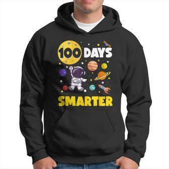 100 Days Smarter 100Th Day Of School Astronaut Space Boys Hoodie | Mazezy