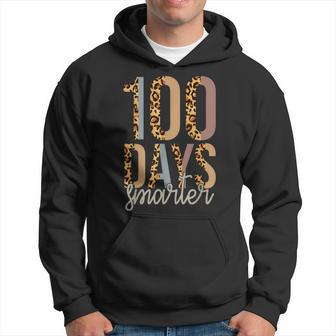 100 Days Smarter Happy 100Th Day Of School Leopard Print Hoodie - Monsterry