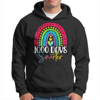 1000 Days Smarter Happy 1000Th Day Of School Rainbow Hoodie - Thegiftio UK