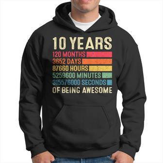 10Th Birthday 10 Years 120 Months Of Being Awesome Vintage Hoodie - Monsterry
