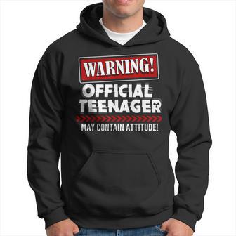13Th Birthday Warning Official Nager May Contain Attitude Hoodie - Thegiftio UK