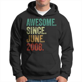 16 Years Old Awesome Since June 2008 16Th Birthday Hoodie - Monsterry CA