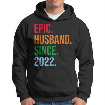 1St Wedding Anniversary Ideas Epic Husband Since 2022 Hoodie - Thegiftio UK