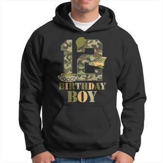 1Th Birthday Military Themed Camo Boys 12 Years Old Soldier Hoodie - Monsterry UK