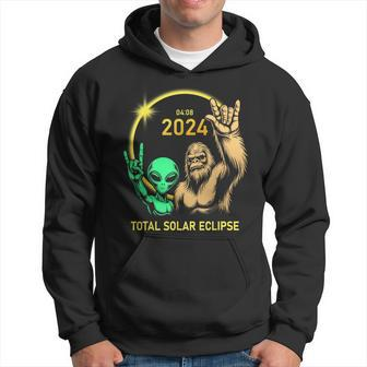 2024 Solar Eclipse Alien Bigfoot Rock April Total Eclipse Hoodie | Mazezy