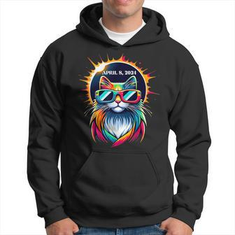 2024 Solar Eclipse Fantasy Cat Wearing Solar Eclipse Glasses Hoodie - Seseable