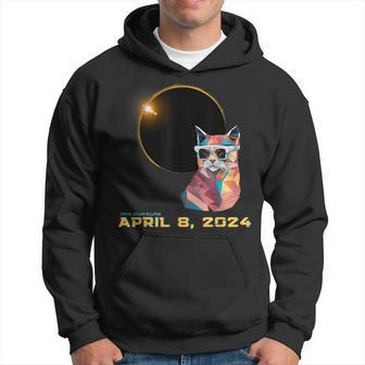 2024 Solar Eclipse Cat Wearing Solar Glasses Eclipse Hoodie - Seseable