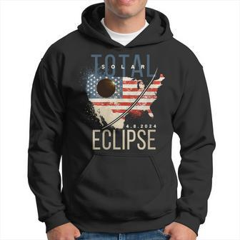 2024 Solar EclipseTotal Solar Eclipse Path American Flag Hoodie | Mazezy