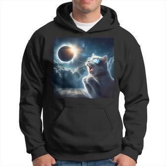 2024 Total Solar Eclipse Cat Wearing Glasses Totality Cat Hoodie - Monsterry AU