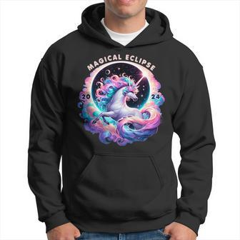 2024 Total Solar Eclipse Totality Unicorn Magical Eclipse Hoodie - Seseable