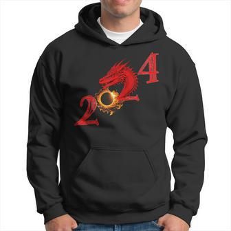 2024 Year Of The Dragon And Total Solar Eclipse Hoodie - Seseable