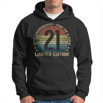 21 Year Old Limited Edition Vintage 21St Birthday Hoodie - Seseable