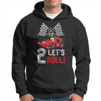 2Nd Birthday Race Car 2 Year Old Let's Roll Toddler Boy Hoodie - Monsterry