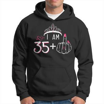 I Am 35 Plus 1 Middle Finger 36Th Women's Birthday Hoodie - Thegiftio UK