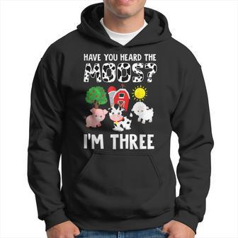 3Rd Birthday 3 Year Old Farm Theme Animals Birthday Party Hoodie - Monsterry UK